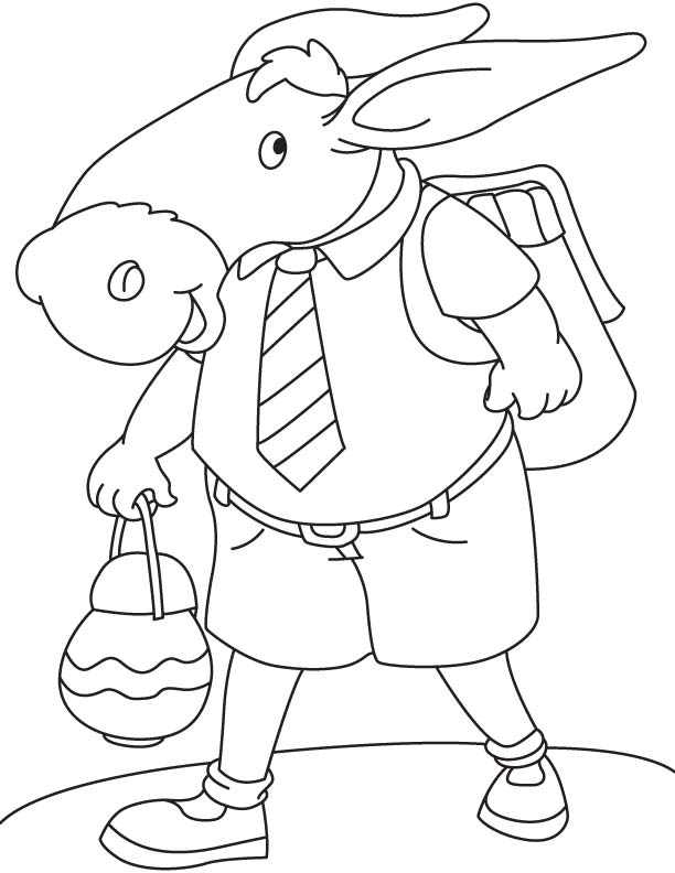 Donkey the student coloring page