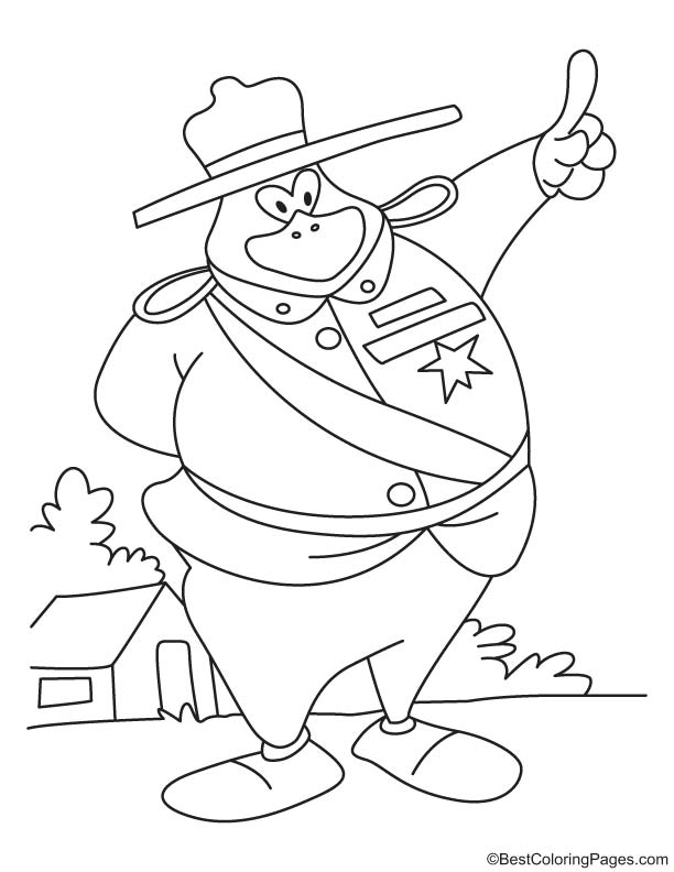 Duck police coloring page