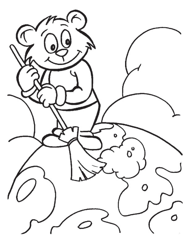 Make the Earth a clean place to live coloring page