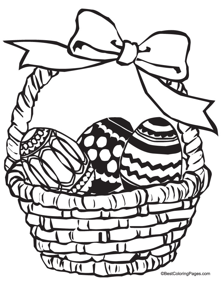 coloring pages of easter baskets. Easter basket coloring page