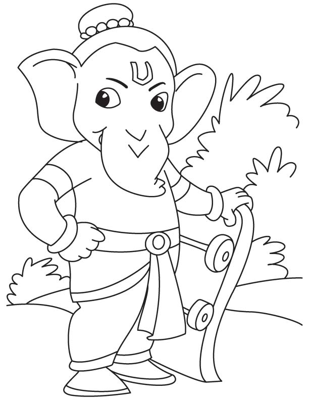Easy ganpati sketch for kids