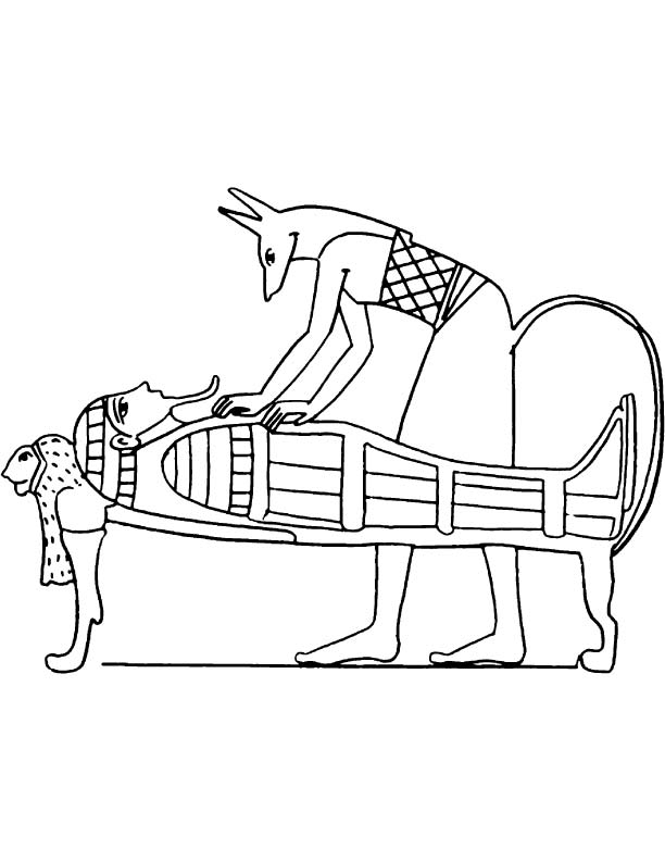 Egyptian mummy coloring page