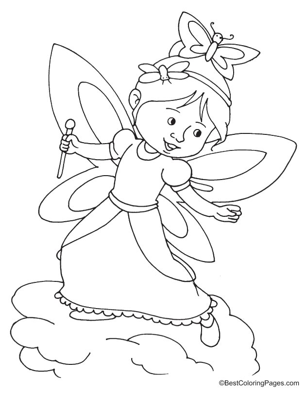 Fairy coloring page-8
