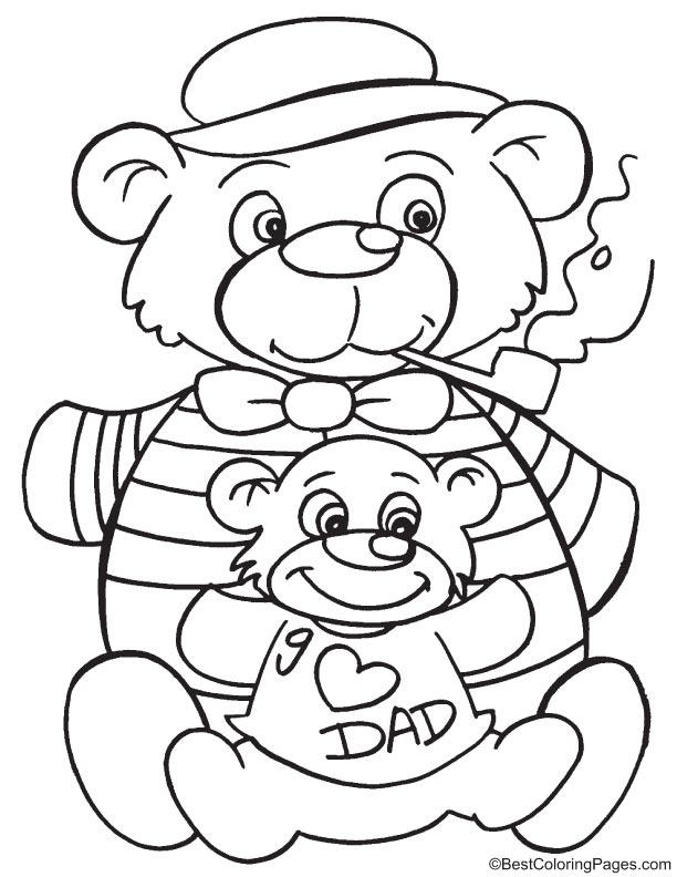 Father and son coloring page