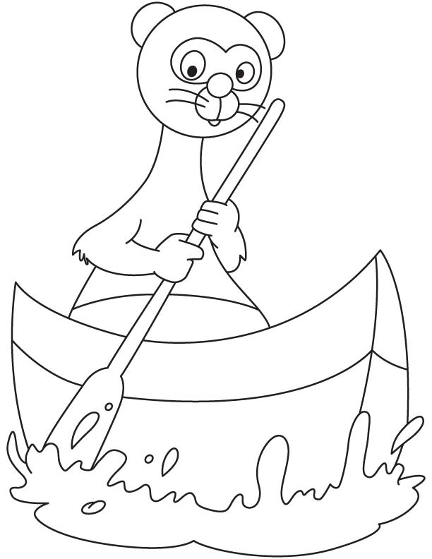 Ferret boating coloring page