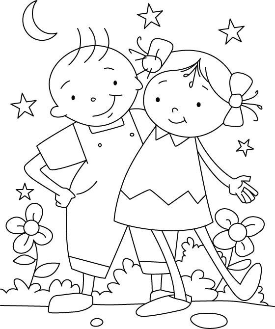 Each friend represents a world in us coloring page