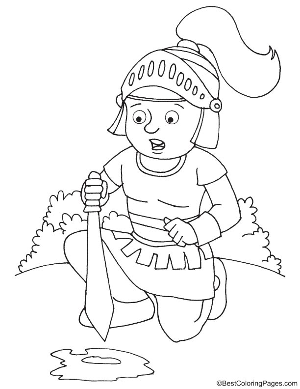 Fun knight coloring page