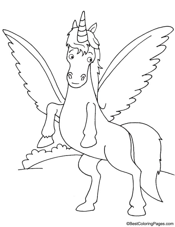 Funny Pegasus coloring page