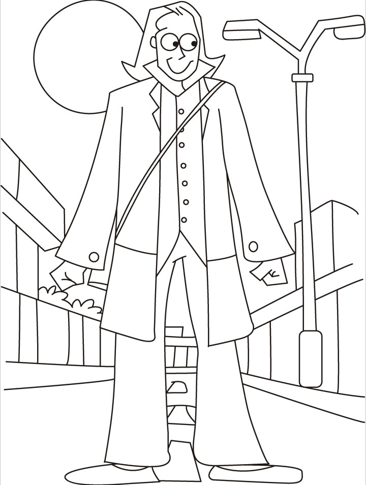 A giant on a street walk coloring pages