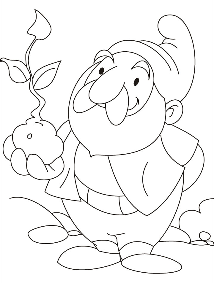 Only I can do it, to grow a sapling on palm coloring pages