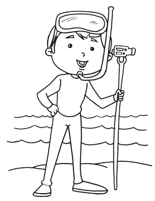 Gold medal diver coloring page