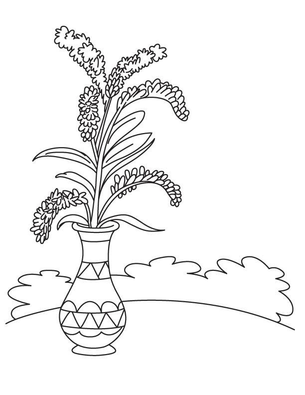 Goldenrod vase coloring page
