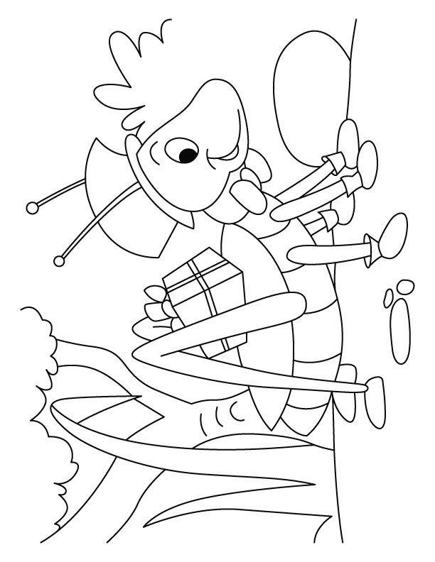 Grasshopper gift courier service coloring pages
