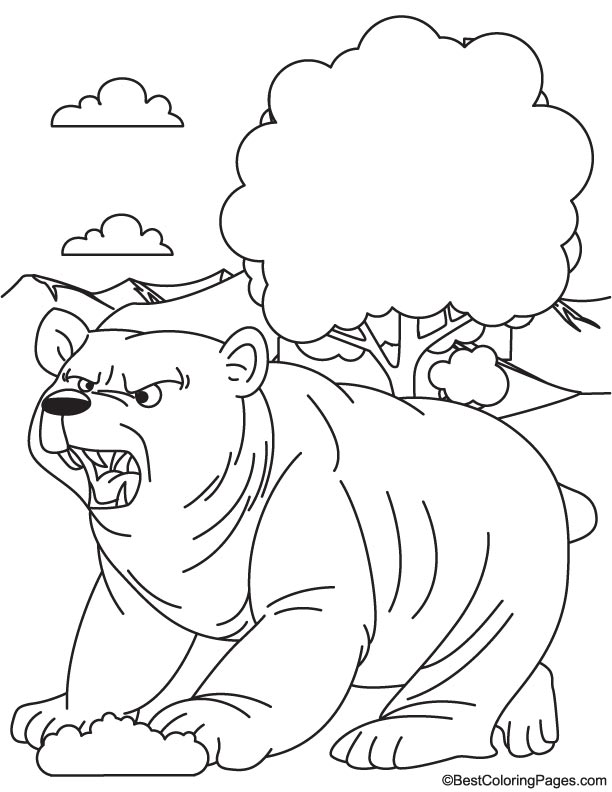 Grizzly bear coloring page