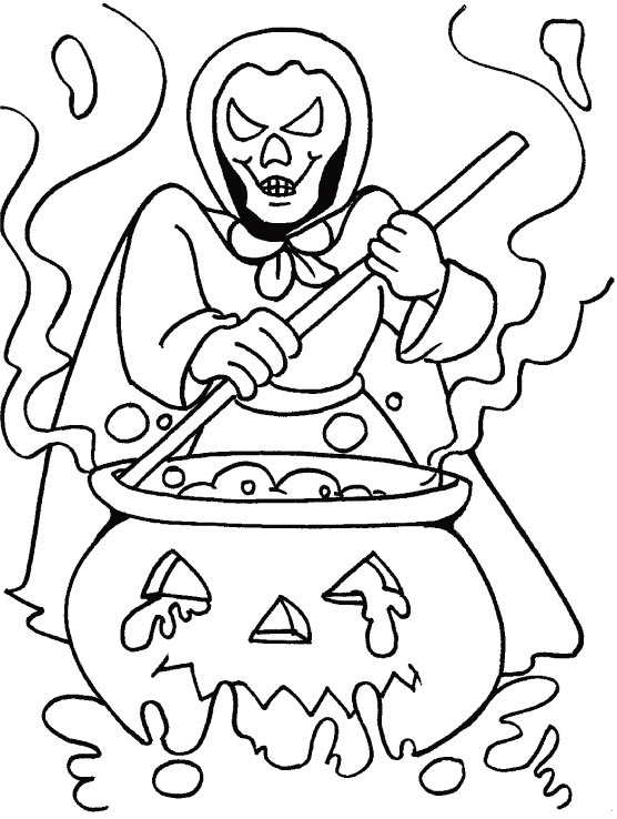 Halloween is magical night for make believe coloring pages