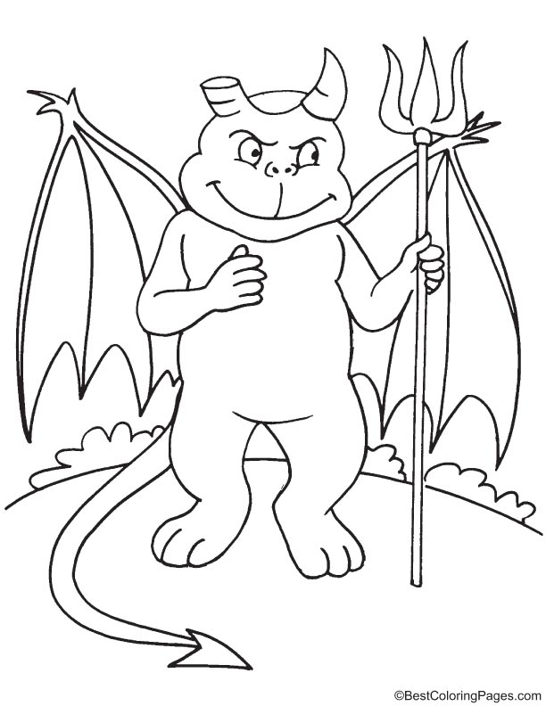 Halloween devil coloring page 
