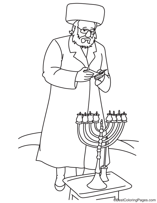 Hanukkah prayer coloring page