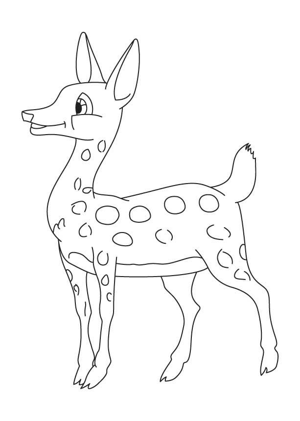 Happy deer coloring page