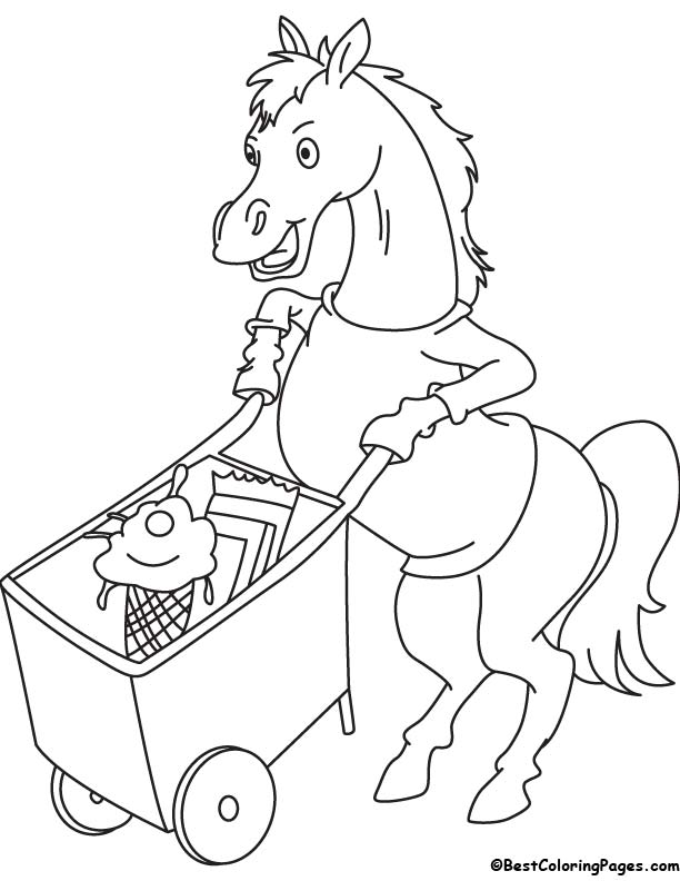 Happy horse coloring page