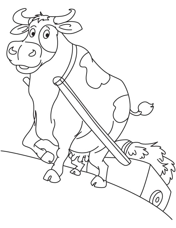 Hard worker buffalo coloring page