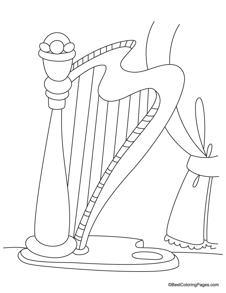 Harp coloring page