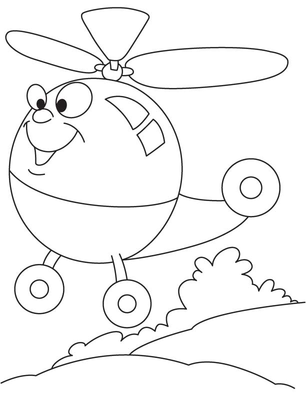 Toy helicopter coloring page
