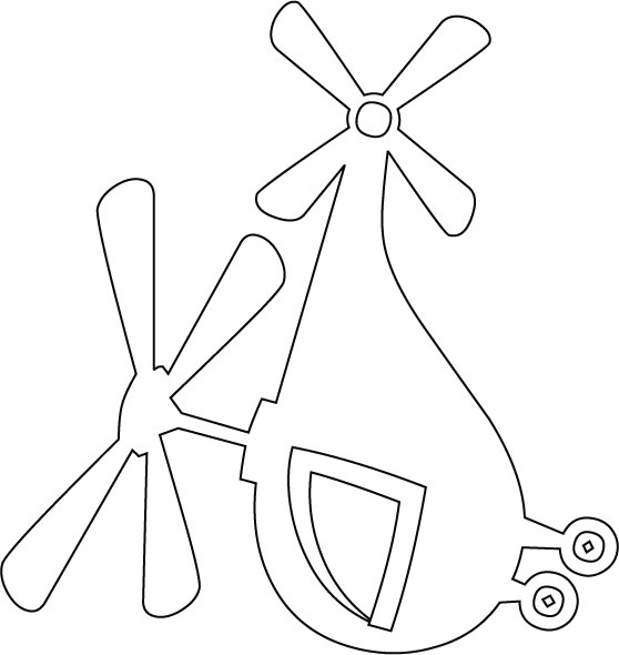 Toy helicopter coloring page