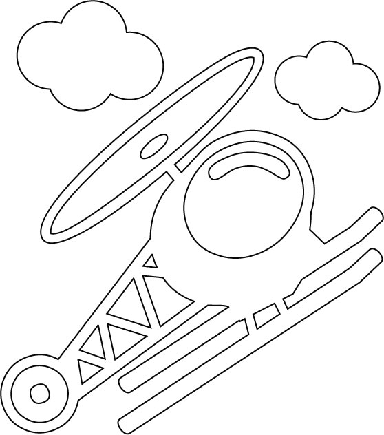 Cartoon helicopter coloring page
