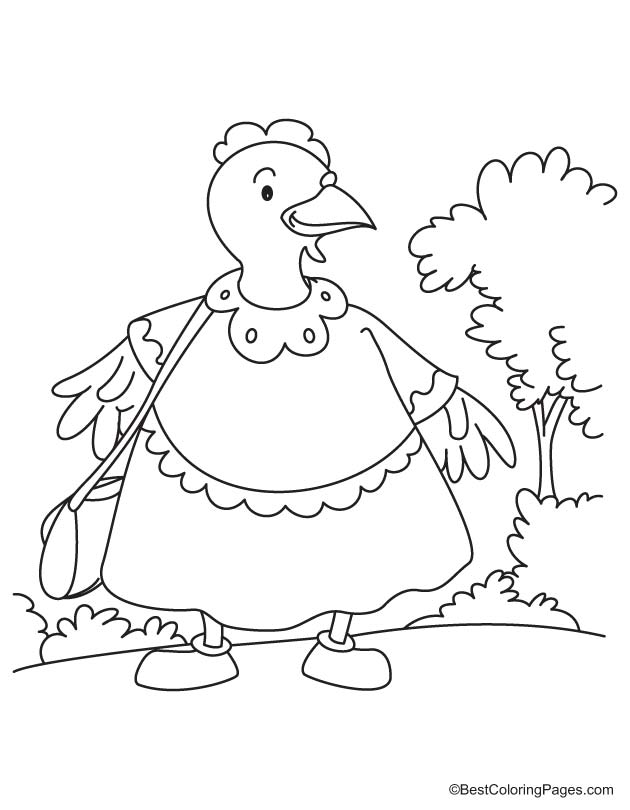 Hen coloring page 8