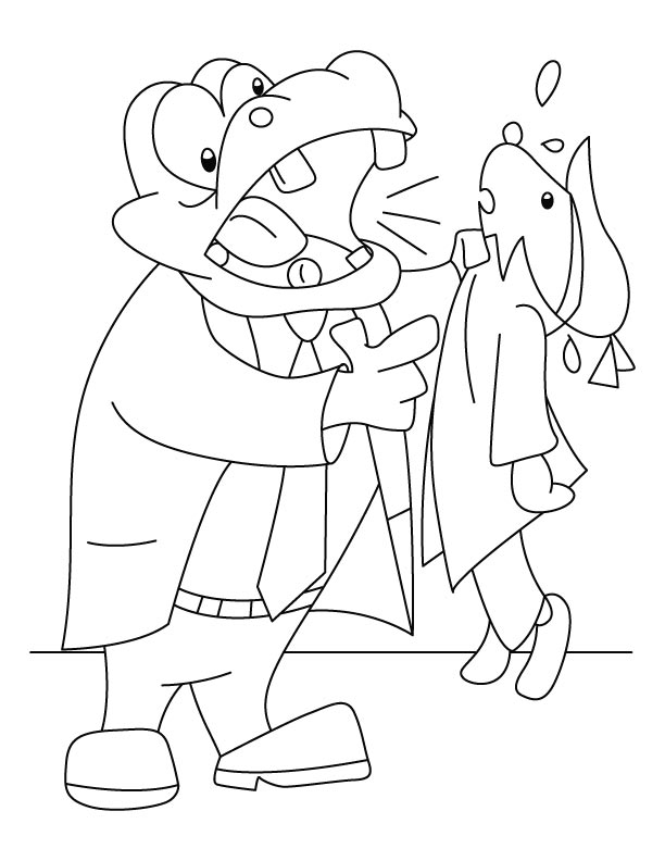 Annoyed hippopotamus coloring pages