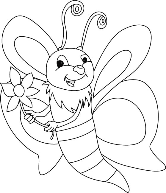 Honeybee cute as lily coloring pages