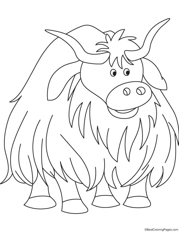 Huge yak coloring page