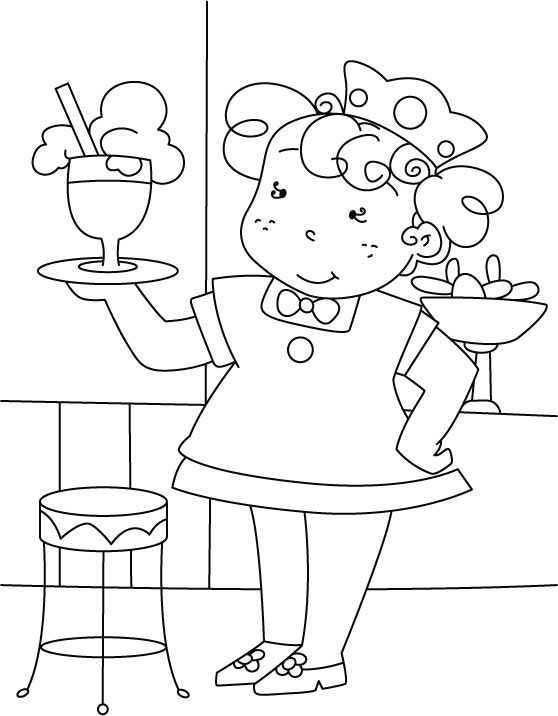 Ice cream with soda coloring pages