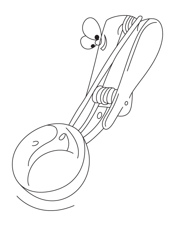 Ice cream scoop coloring page