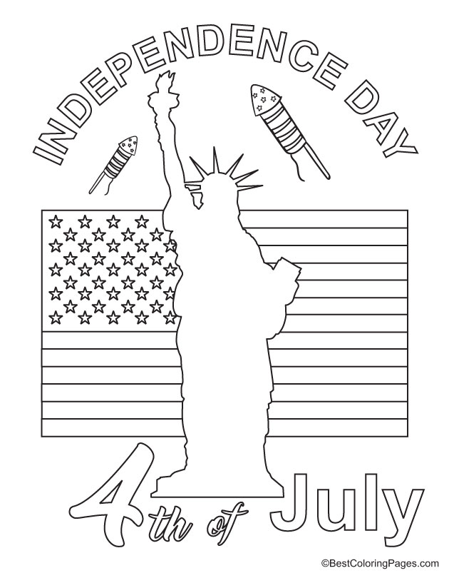 Independence day 4th of July coloring page