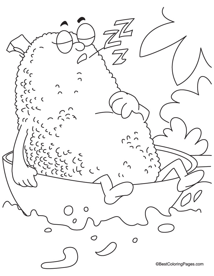 Resting jackfruit coloring pages