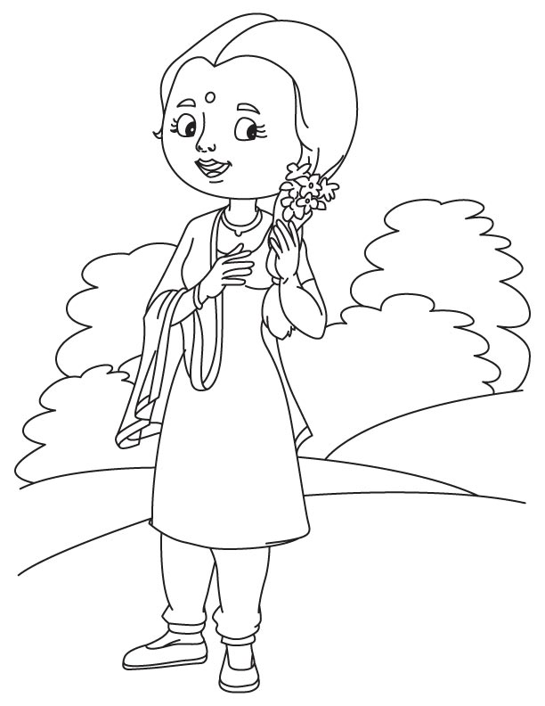 Jasmine dress coloring page