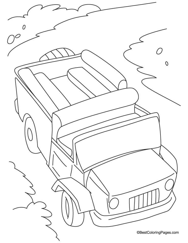 Passenger jeep coloring page