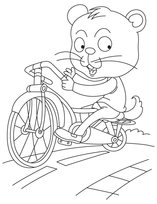 Jessy cat cycling coloring page