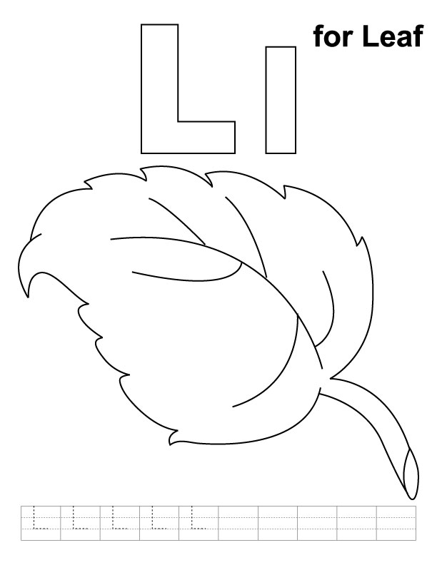 L For Leaf Coloring Page With Handwriting Practice Download Free L For Leaf Coloring Page With 