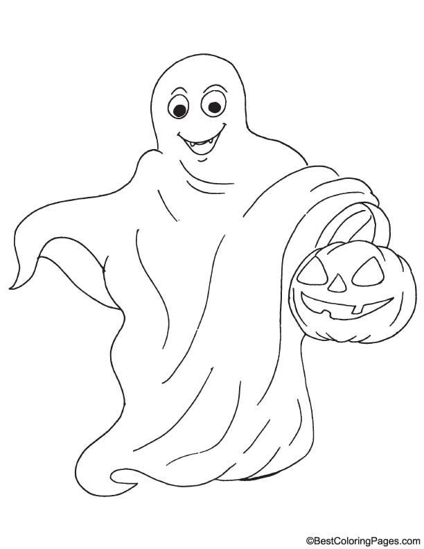 Laughing ghost coloring page