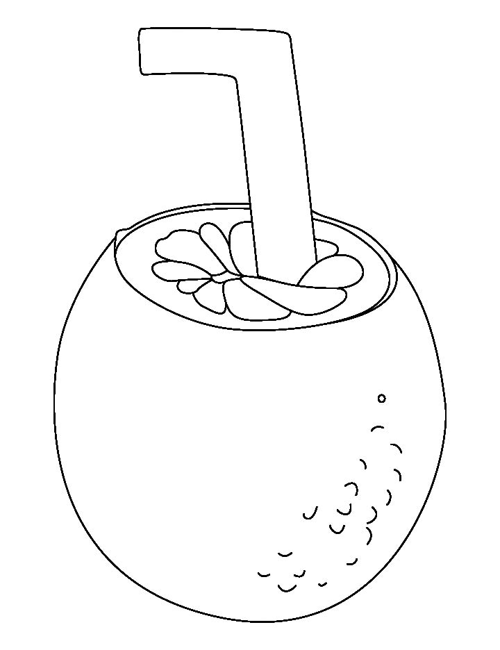 Lime with a straw coloring page