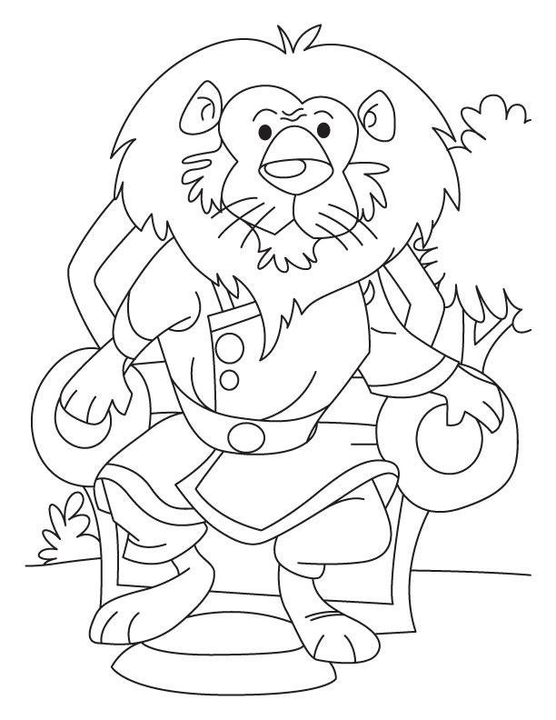 King of jungle coloring pages