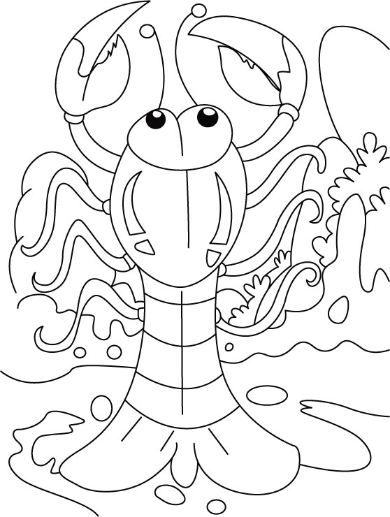 Lobster in bhangra mood coloring pages