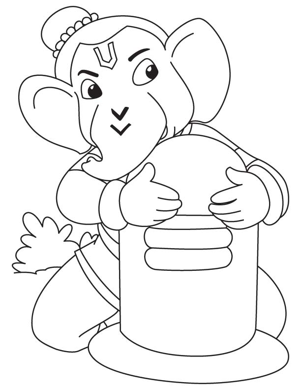 Lord ganesha with shivling coloring page | Download Free Lord ganesha with  shivling coloring page for kids | Best Coloring Pages