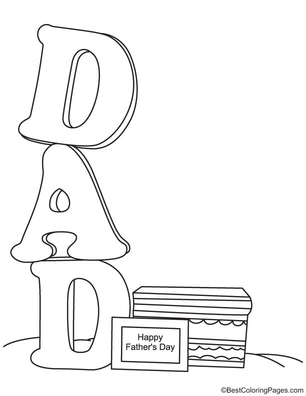 Love you my dad coloring page