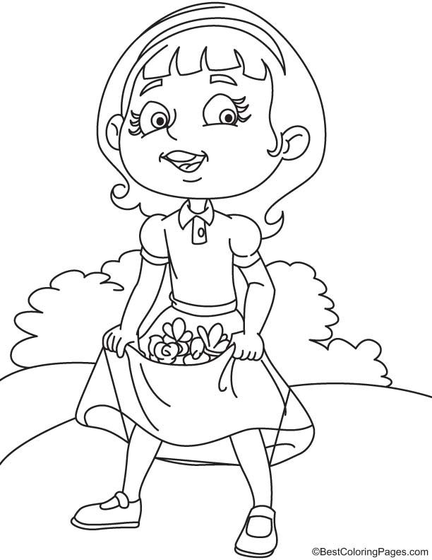 Magnolia flower in lap coloring page