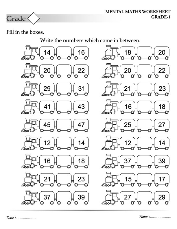 Write the numbers which come in between