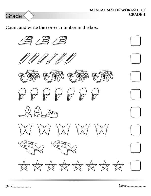Count and write the correct number in the box