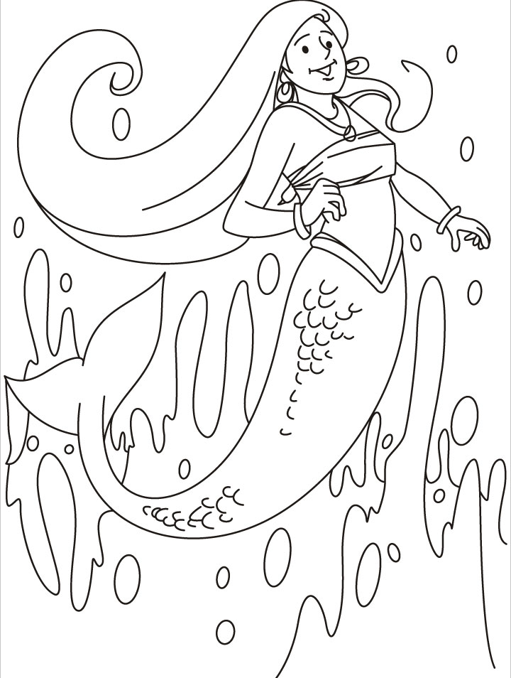 pretty mermaid coloring pages